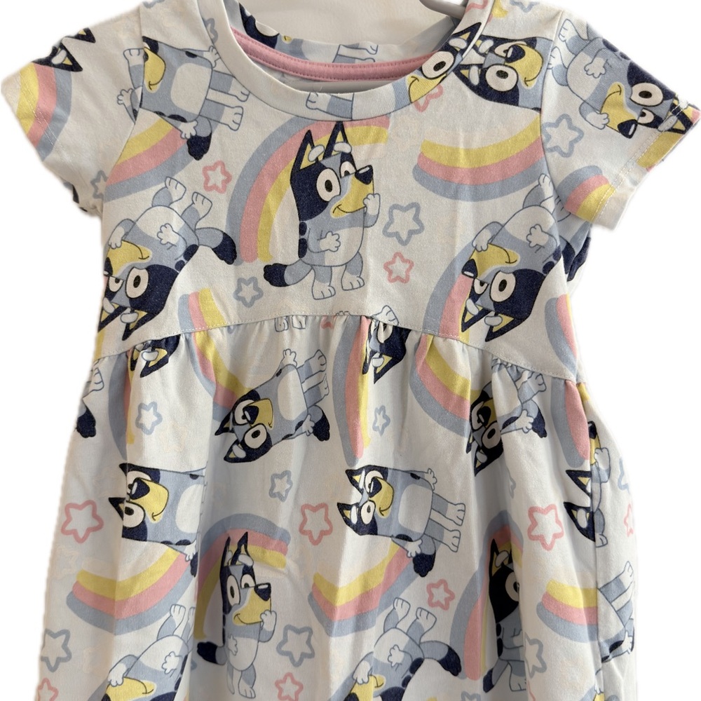 Kids Casual Dress with Cartoon Print